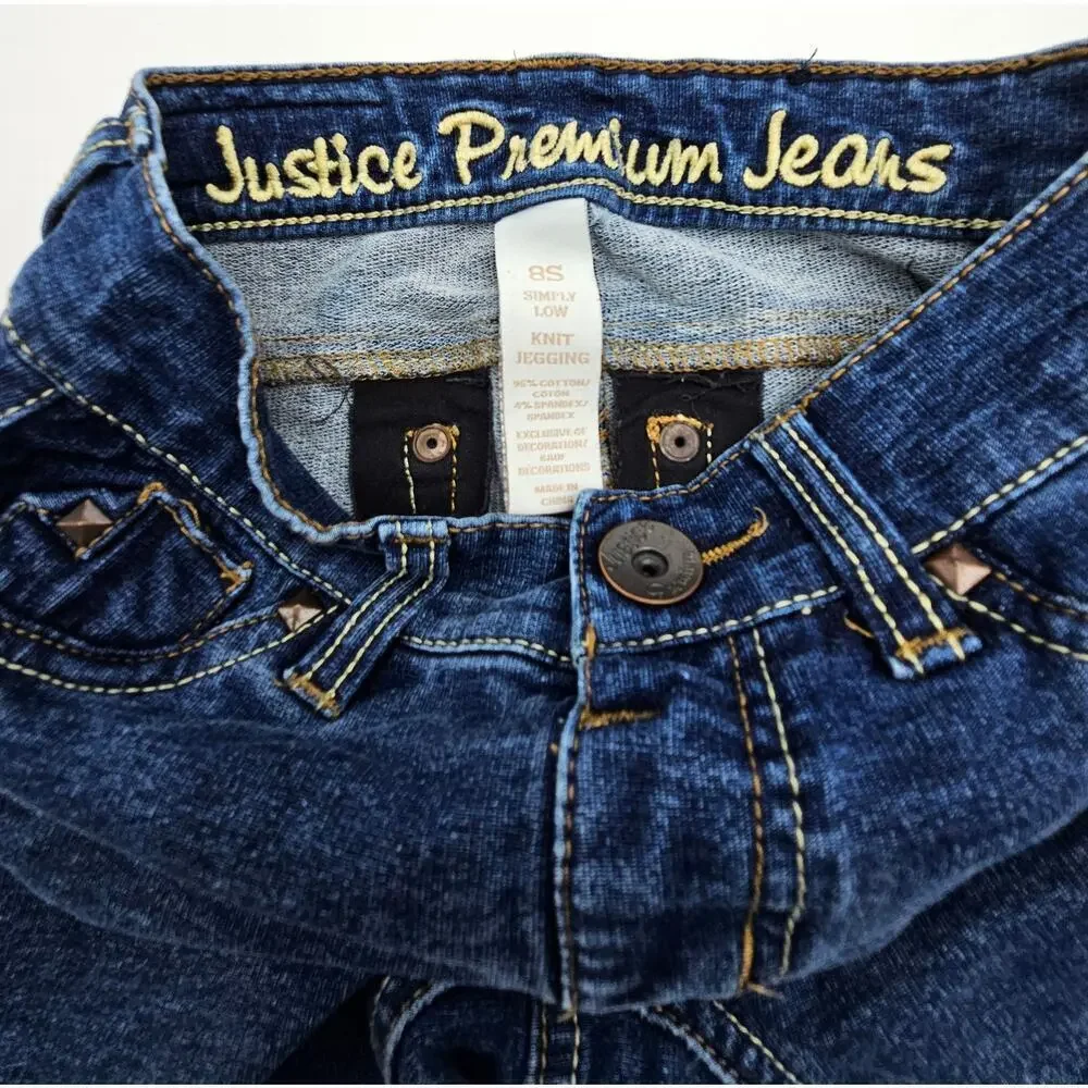 4 Pair Justice Girl's Size 8 Jeans/Jeggings